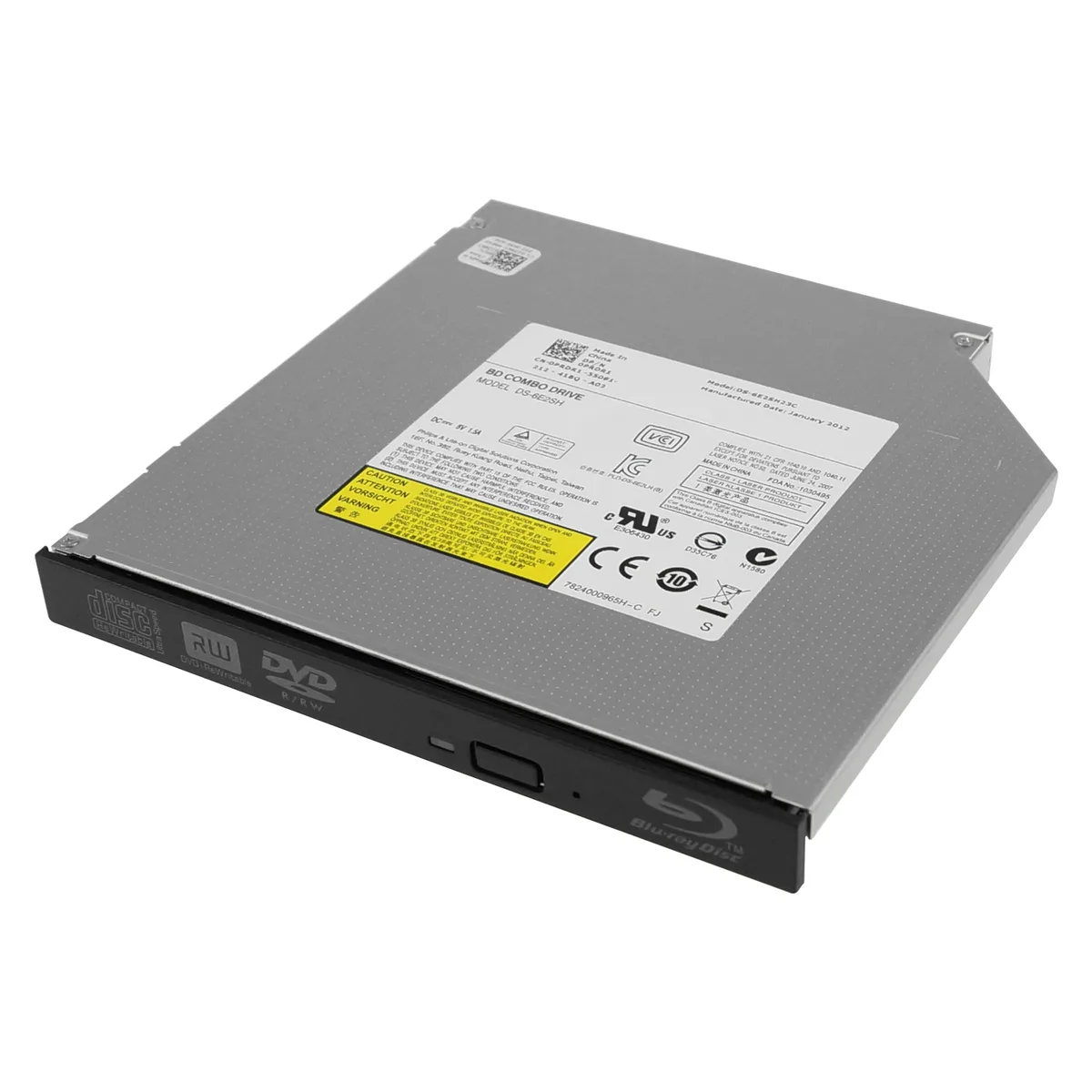Slim black 12.7mm SATA Blu-ray drive with tray load