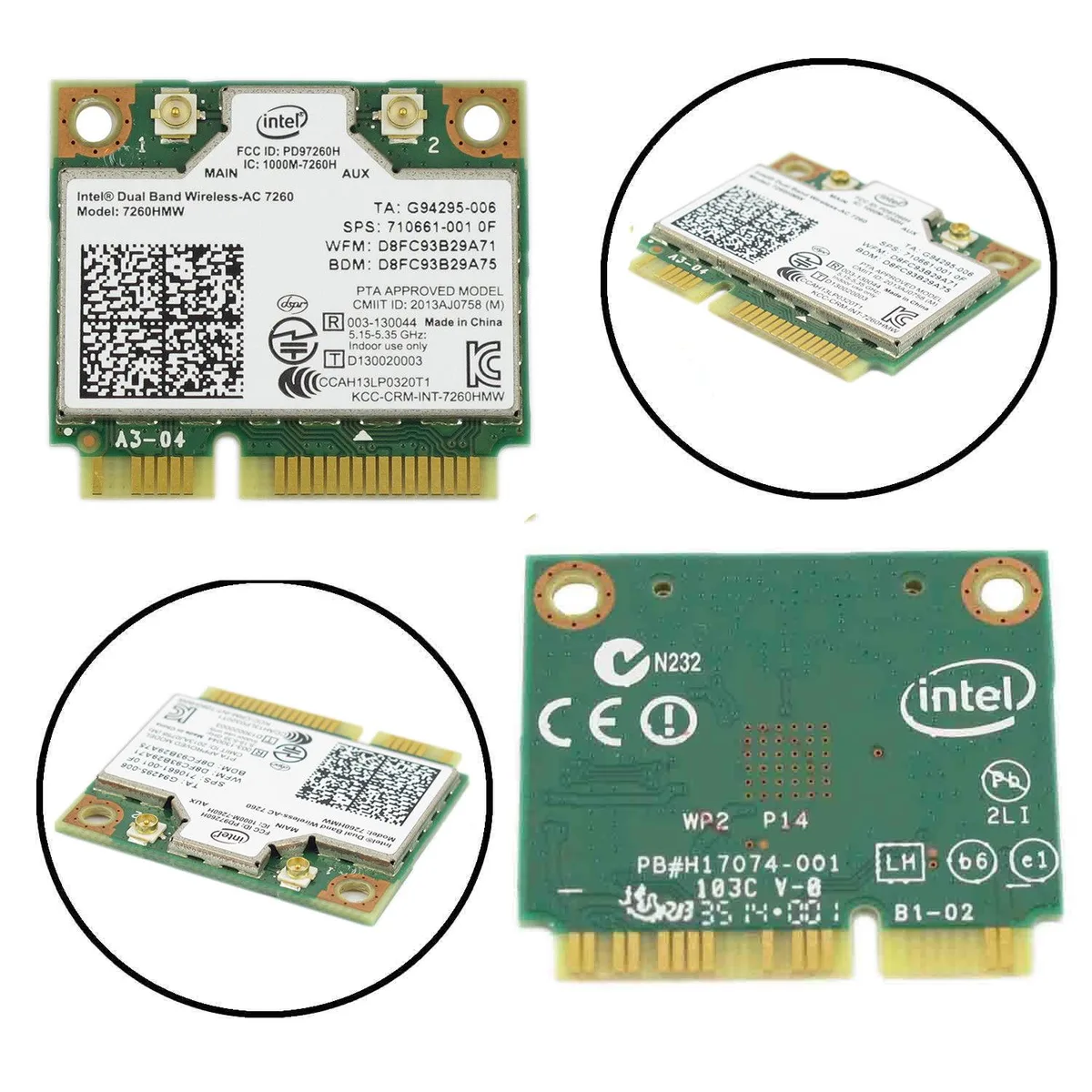 YEPLOOK YEPLOOK Wireless-AC 7260HMW Mini PCI-E BT4.0 Card for HP 710661 — ภาพสินค้า