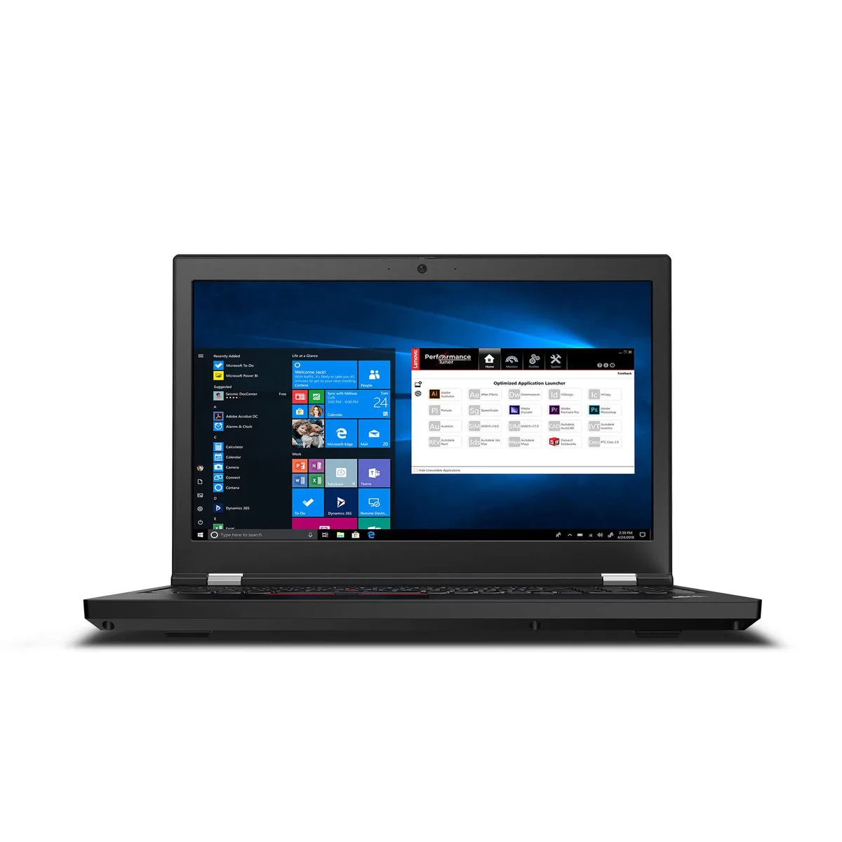 Black Lenovo ThinkPad P15 15.6 inch UHD laptop, matte finish
