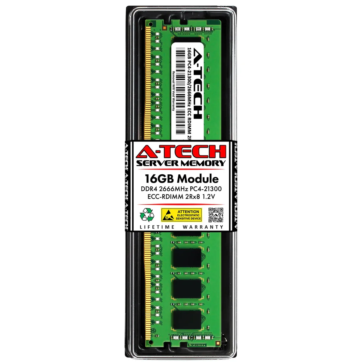 A-Tech A-Tech 16GB DDR4 2666 ECC RDIMM 2Rx8 1.2V CL19 server RAM — product photo