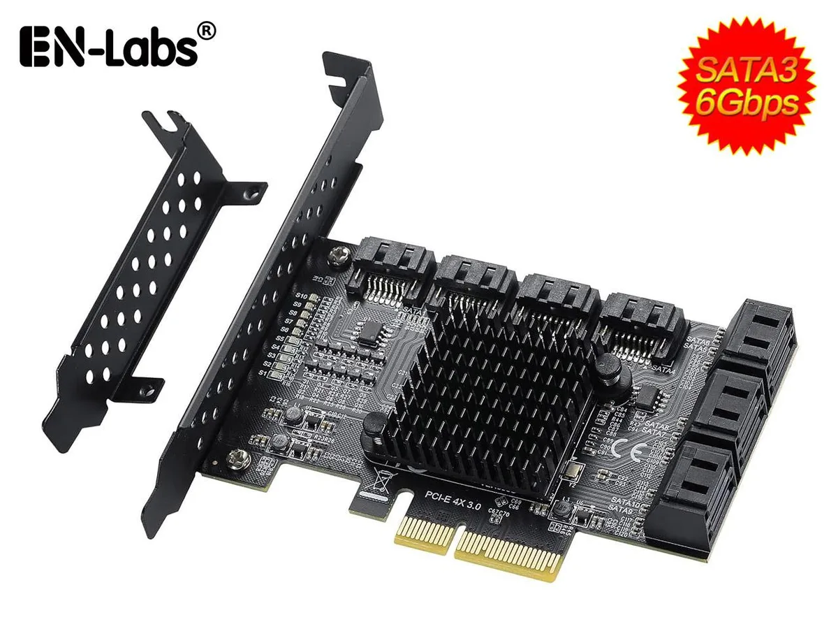 EN-Labs EN-Labs 10 Port SATA 3.0 PCIe Card ASM1166 — 제품 사진