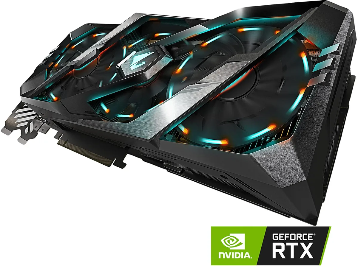 Triple-fan graphics card with silver shroud and backplate