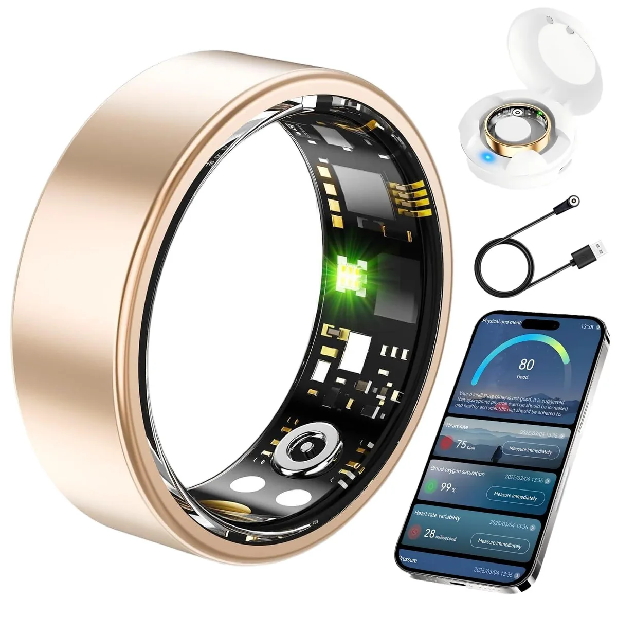  BKWAT 658370428681 Smart Ring Rose Gold Size 9 — fotografia produsului