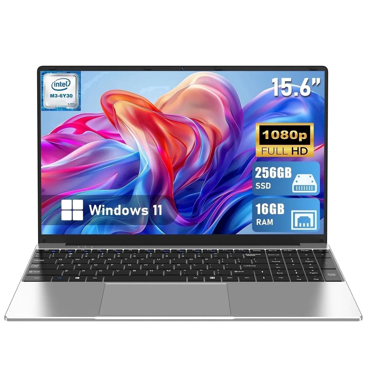 Chheart Chheart laptop 15.6 in FHD M3-6Y30 16GB 256GB Silver — photo du produit