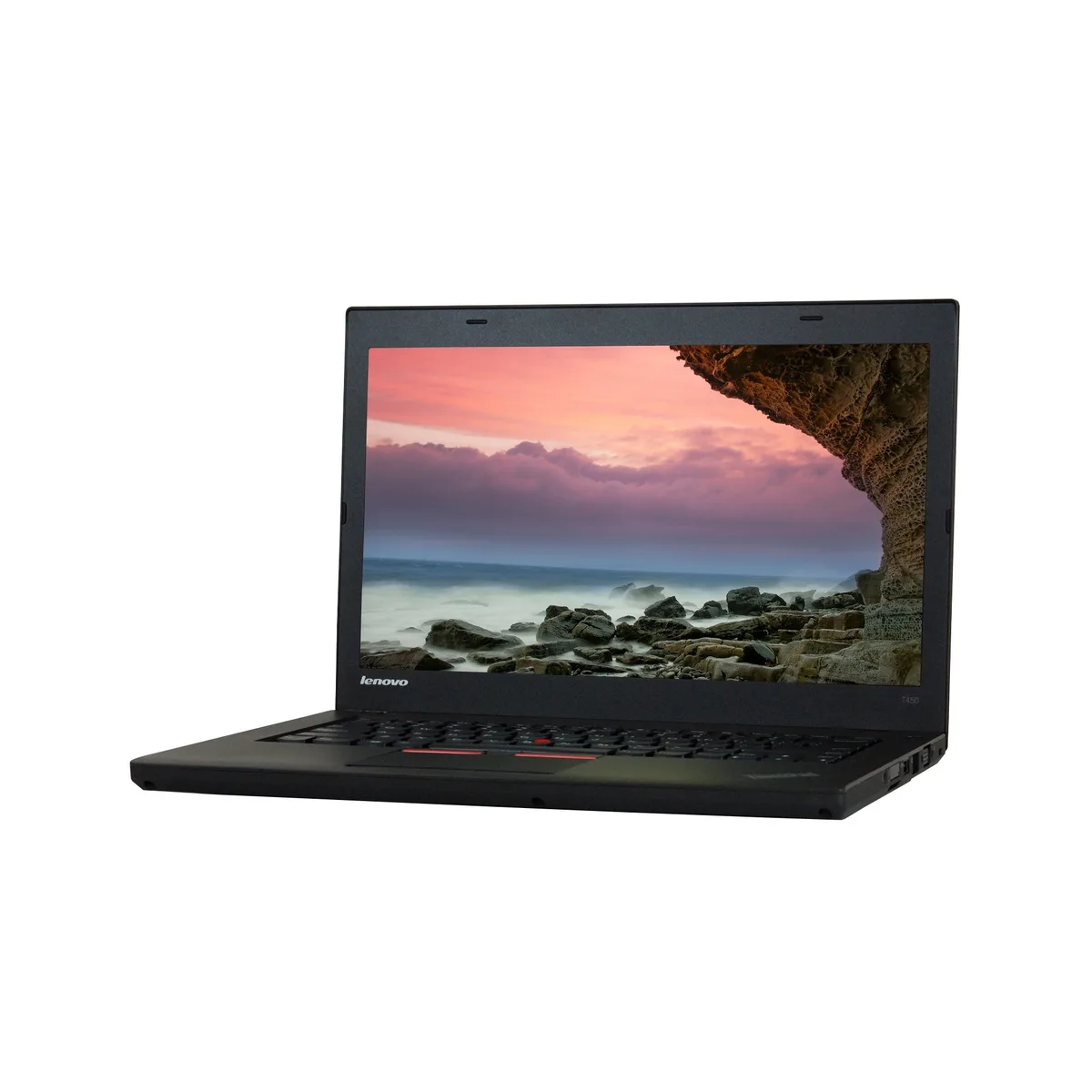 Black Lenovo ThinkPad T450 14-inch laptop closed view