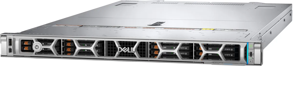 Dell PowerEdge R6715 1U rack server front view with eight 2.5 inch drive bays