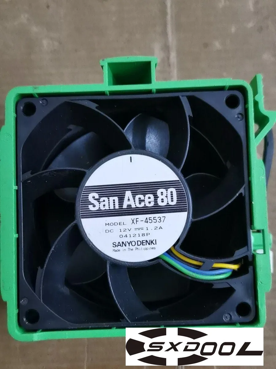 SXDOOL SXDOOL SAN ACE 80 XF-45537 DC 12V 1.2A 041218P Green Basket case fan — product photo