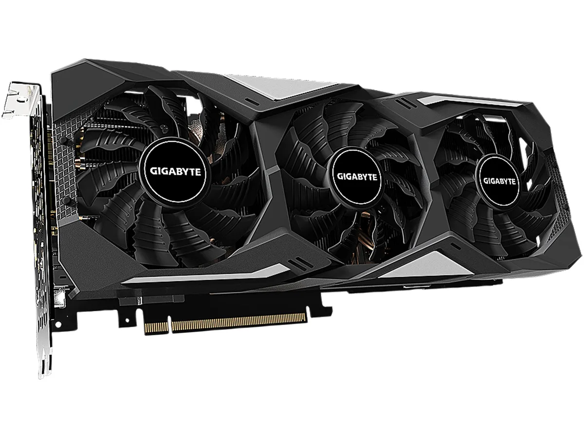 GIGABYTE RTX 2080 SUPER Windforce OC triple-fan graphics card in silver and black