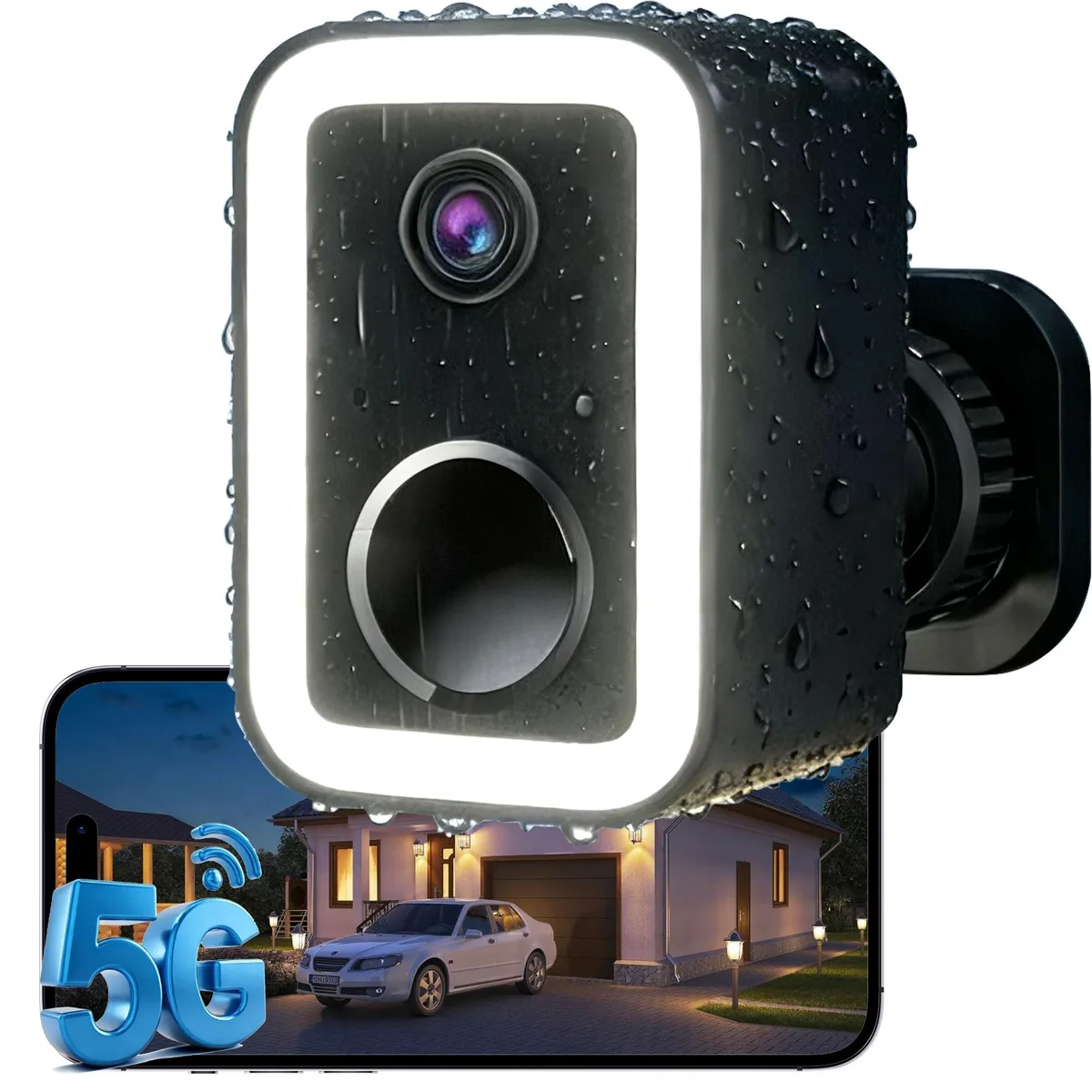 GW CB554 2K 3MP wireless outdoor security camera with spotlight siren, 10TB HDD, IP66 — product photo