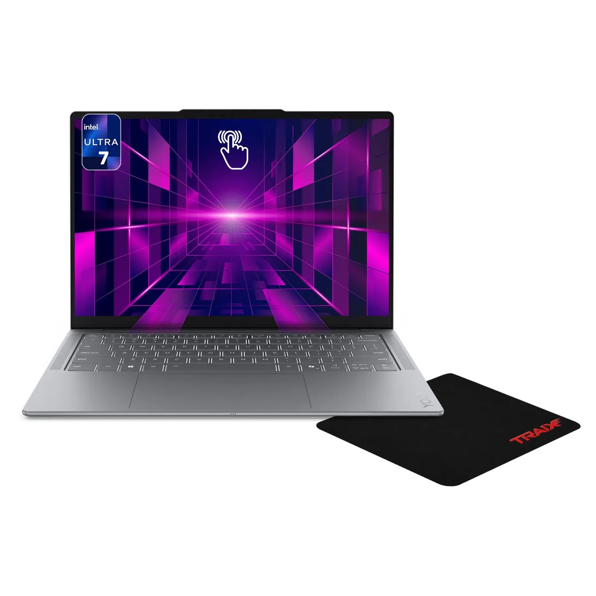 Slim 14-inch Luna Grey aluminium laptop with OLED touchscreen