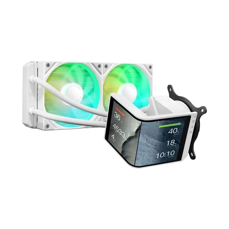 TRYX TRYX L-P240L-AM2M-G0W PANORAMA SE 240 ARGB liquid cooler 6.67" curved screen (White) — photo du produit
