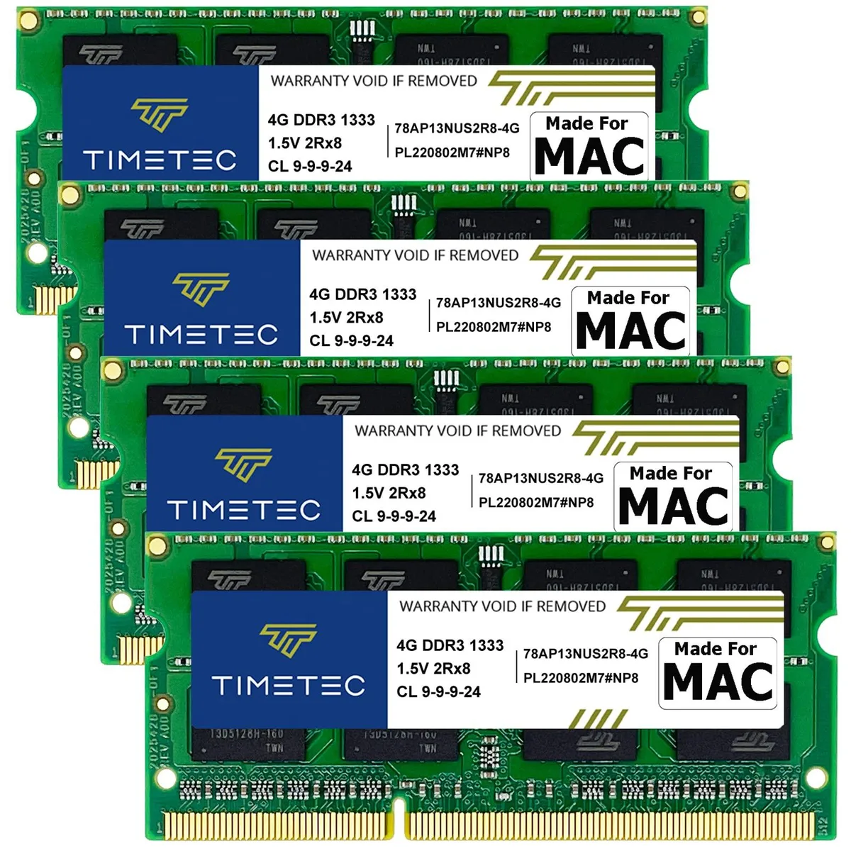 Timetec Timetec 16GB (4x4GB) DDR3 1333 CL9 1.5V 204-Pin SO-DIMM Apple iMac Mid 2010/2011 — 商品写真