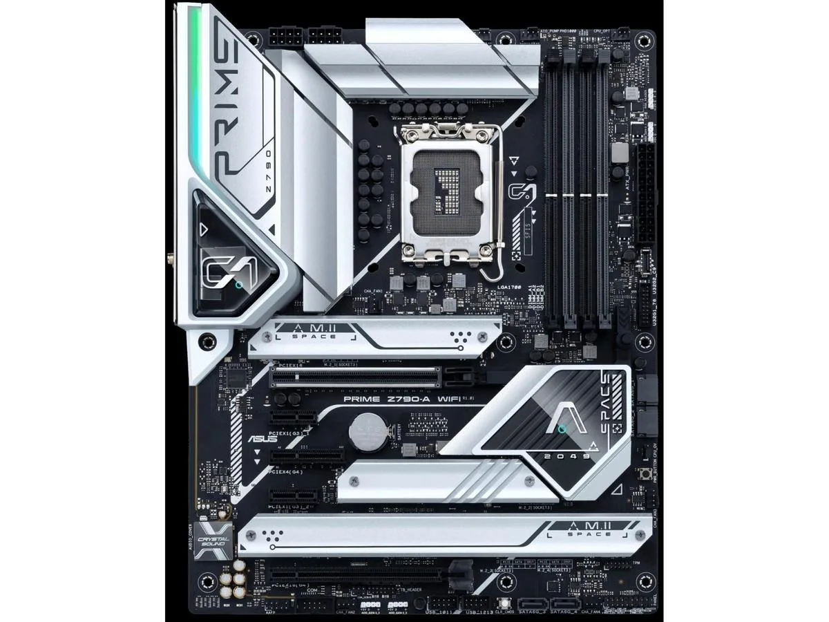 ASUS PRIME Z790-A WIFI ATX motherboard with silver heatsinks and black PCB