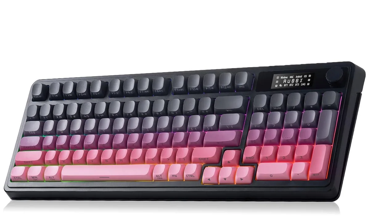 Vszerda Vszerda S99 Pro Gaming Keyboard Black Pink 99 Keys Membrane — foto produk
