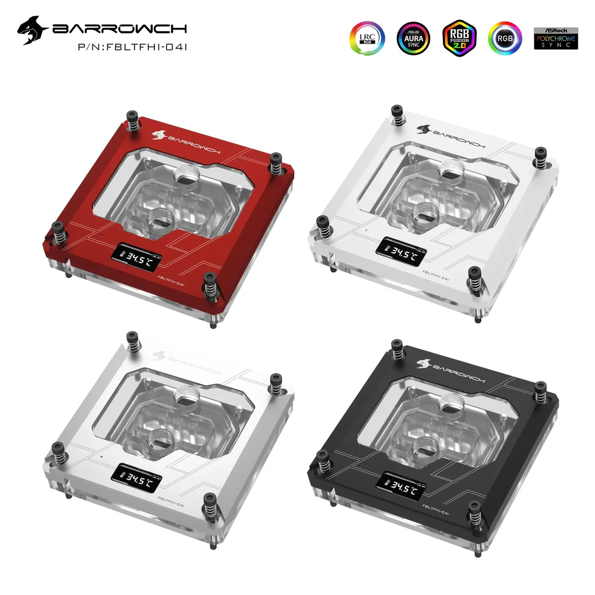 Barrowch Barrowch FBLTFHI-04I CPU Water Block TFT White — product photo