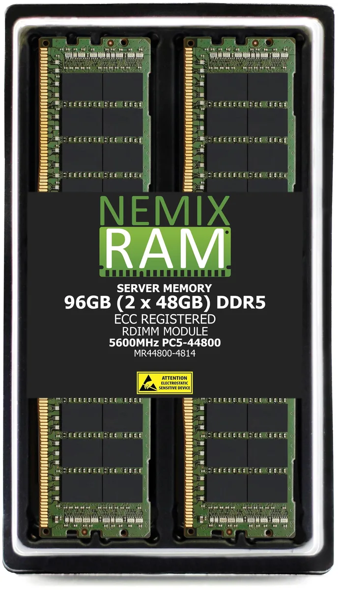 NEMIX RAM NEMIX RAM 96GB (2x48GB) DDR5 5600 ECC RDIMM memory upgrade for Lenovo ThinkSystem SR655 V3 — produktbild
