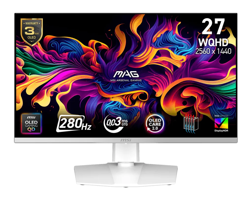 MSI MSI MAG 272QPW QD-OLED X28 27" 280Hz QHD gaming monitor — product photo