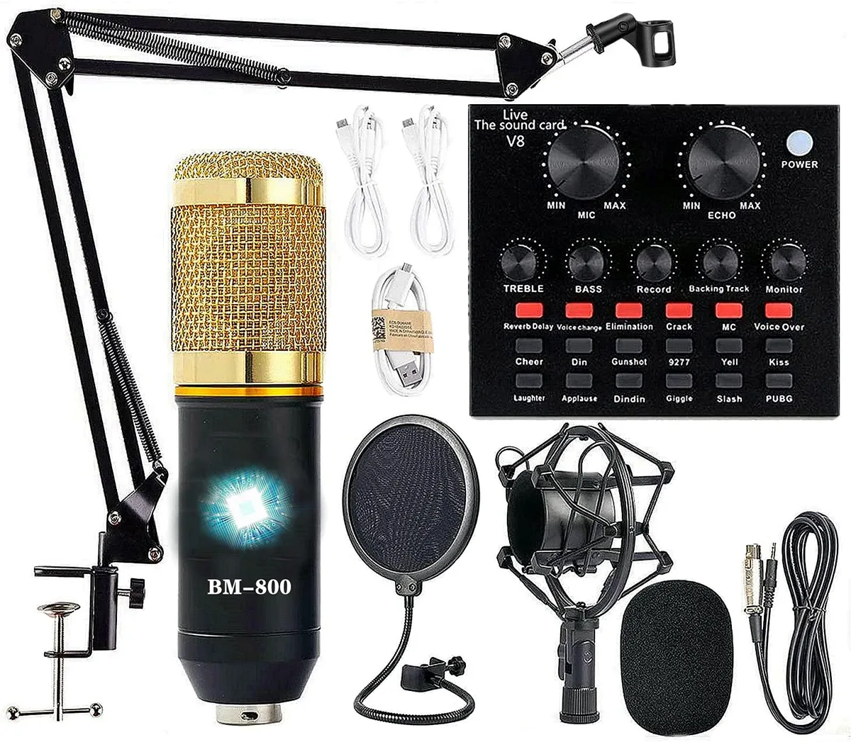 Compact USB sound card with 3.5 mm jacks, matte black finish