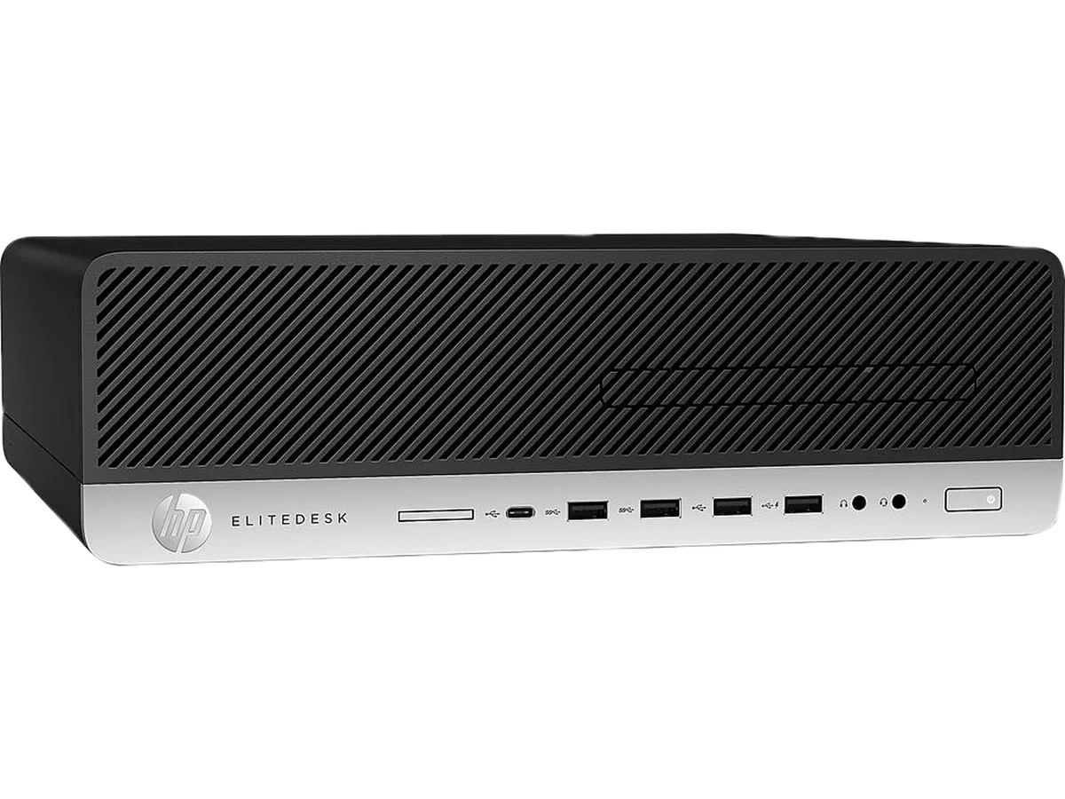 Small black desktop tower, compact form factor