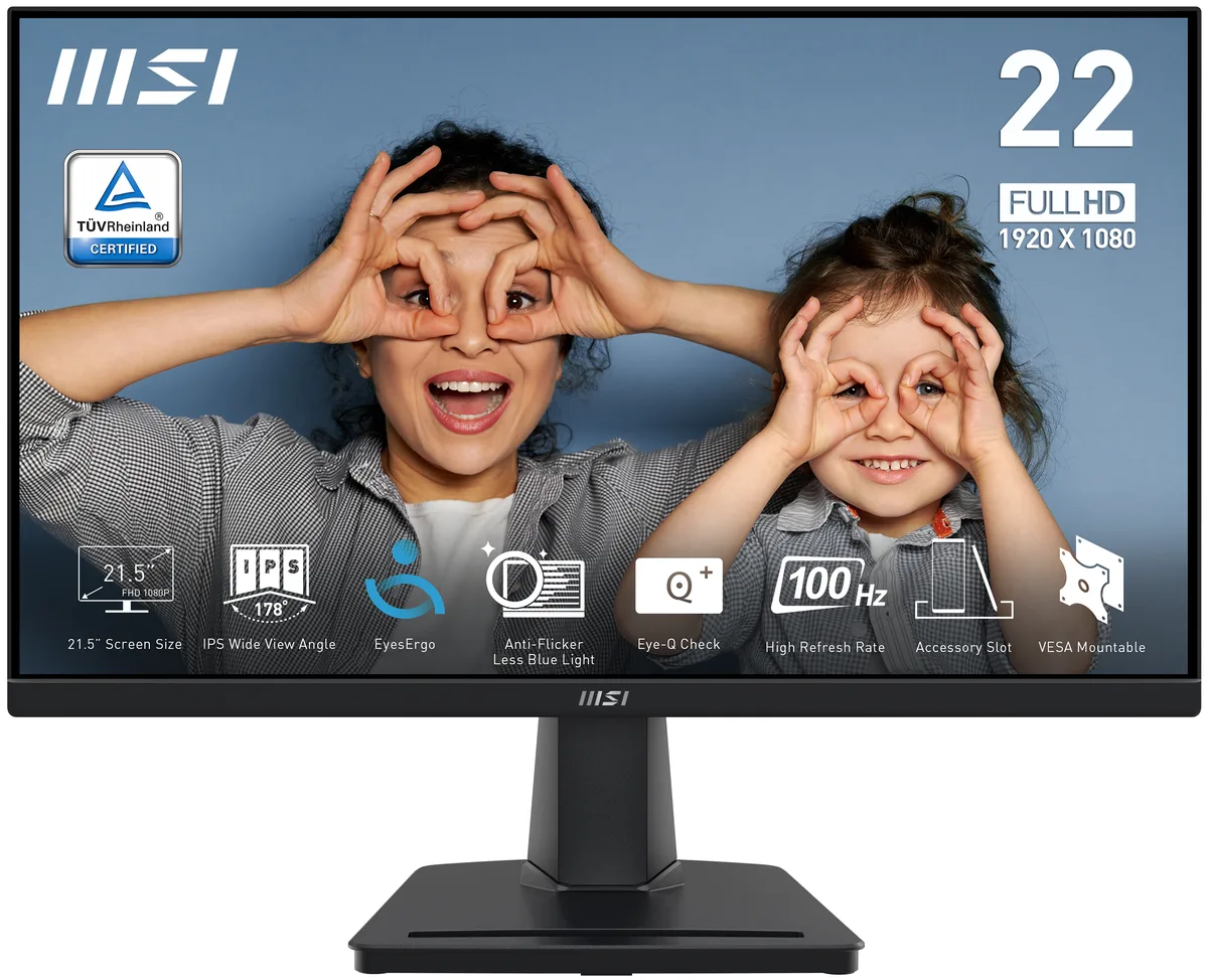 MSI MSI Pro MP225 21.5" 100Hz IPS FHD monitor — product photo
