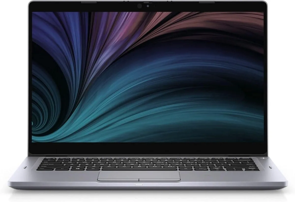 Silver Dell Latitude 5310 13.2 inch laptop closed on white background