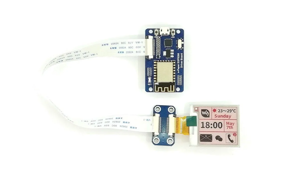 LORDWORLD LORDWORLD 1.54 Inch E-Ink Display Module 200x200 Three-Color with ESP8266 WiFi Driver Board development board — foto produk