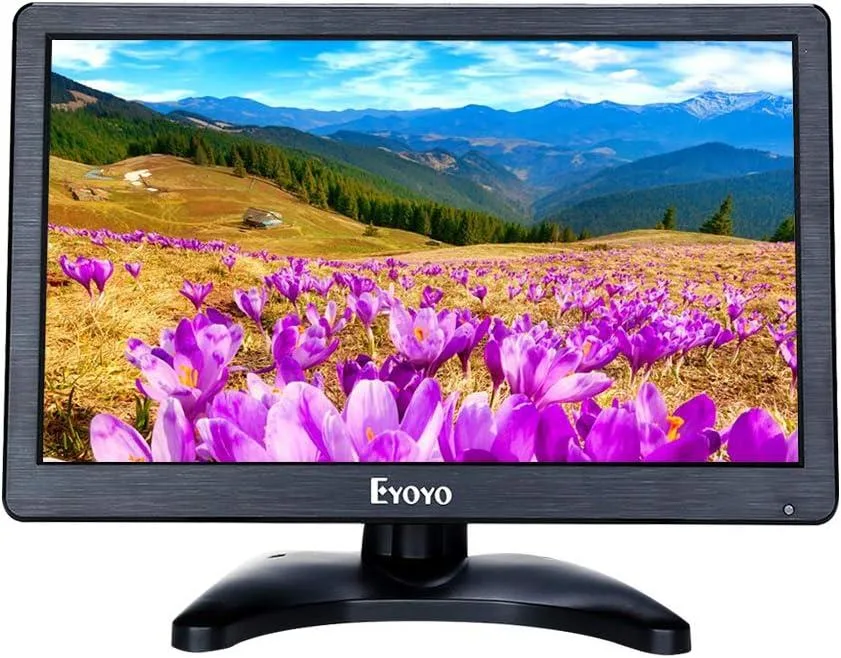 Compact 11.6 inch black IPS monitor on detachable stand
