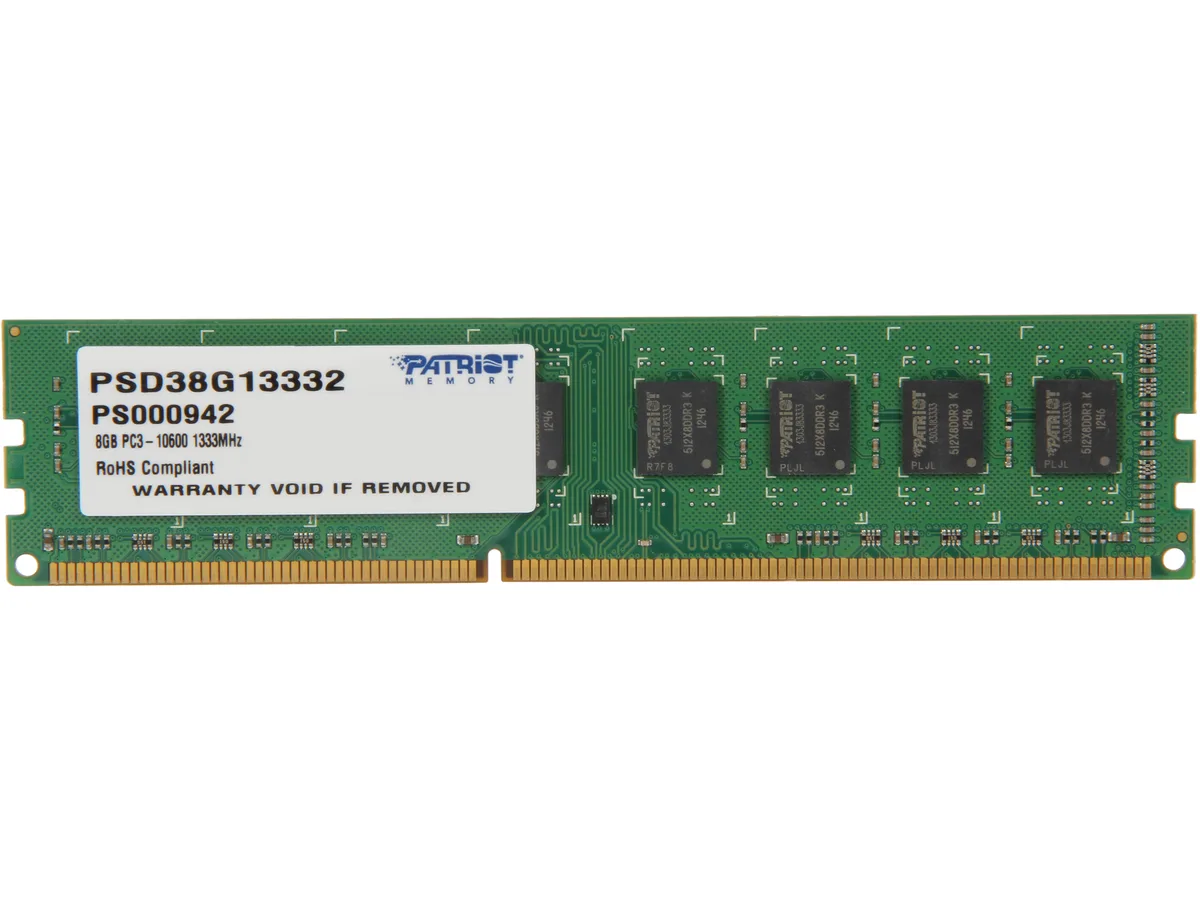 Patriot Memory Patriot Memory PSD38G13332 8GB DDR3 1333 desktop RAM — photo du produit