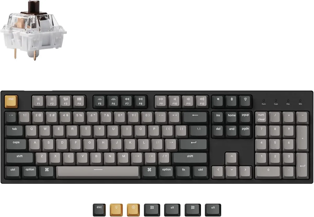 TUKO TUKO Gaming Keyboard Full Size QMK VIA Hot-Swappable Brown Switch PBT Keycaps 1000 Hz — zdjęcie produktu
