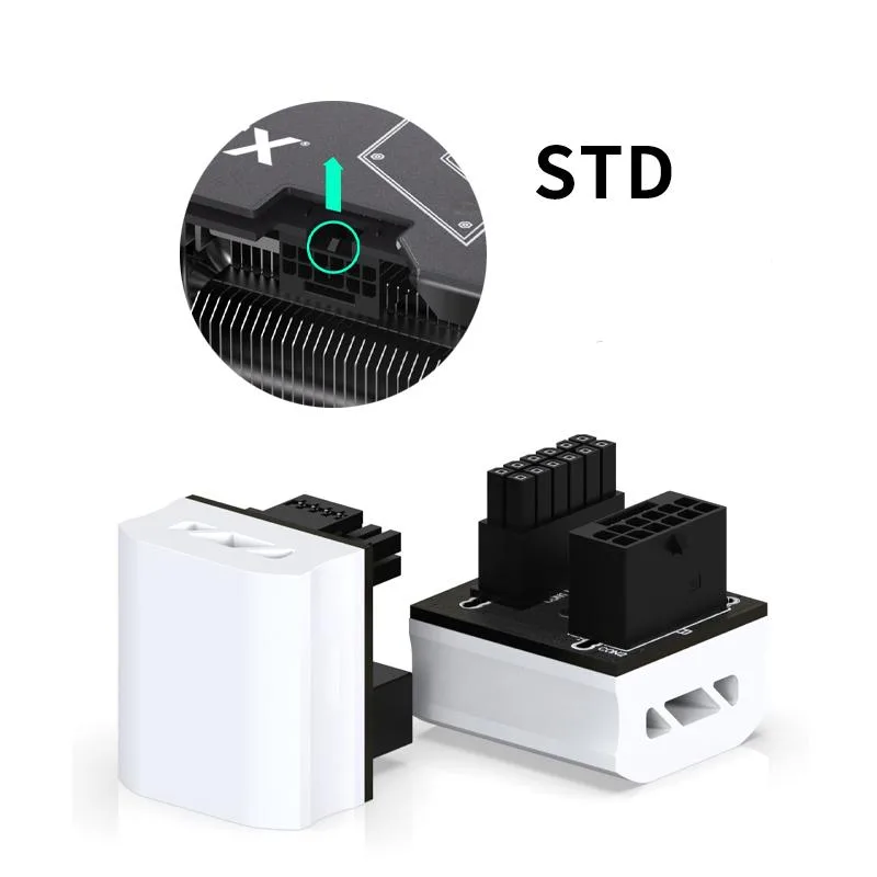 Corn Electronics Corn Electronics 12VHPWR 16Pin GPU Power Adapter 180 Degree STD White — product photo