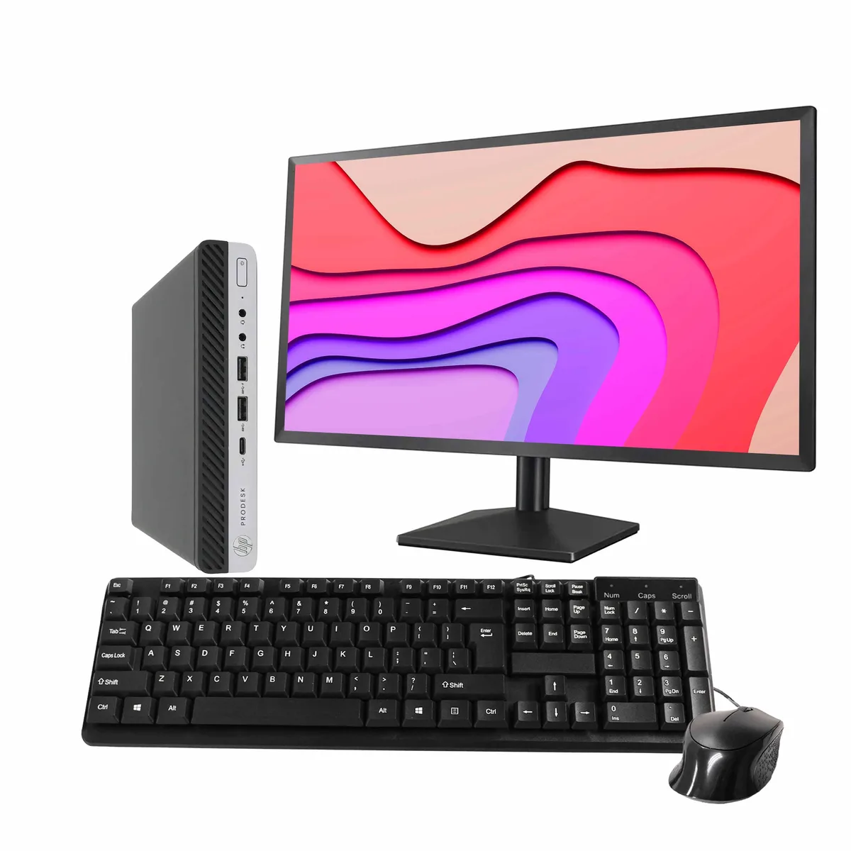 HP HP ProDesk 600 G5 Mini PC i5-9500T 16GB DDR3 500GB SSD 24" Monitor Win 11 Pro — zdjęcie produktu