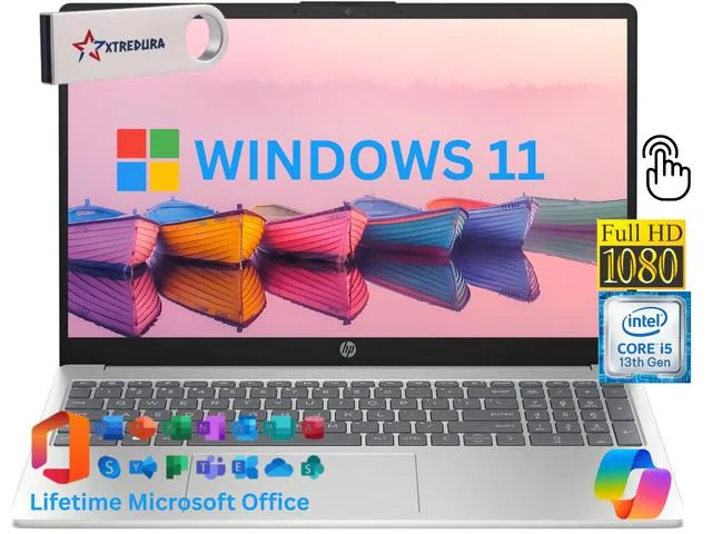 HP HP 15-FD 15.6" FHD Touchscreen i5-1334U 20GB 256GB NVMe Windows 11 Pro Silver — product photo