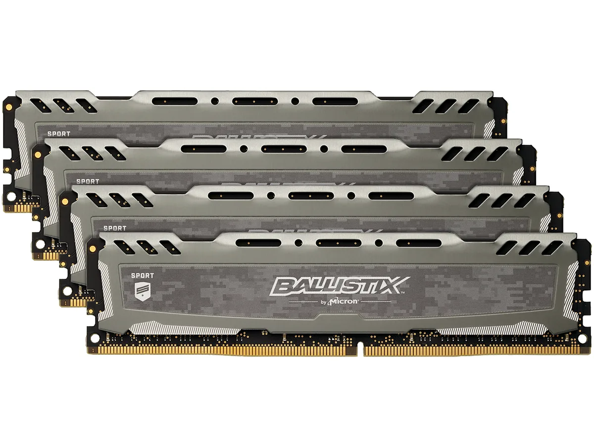 Ballistix Ballistix Sport LT 32GB (4×8GB) DDR4 2400 CL16 desktop RAM BLS4K8G4D240FSB — photo du produit