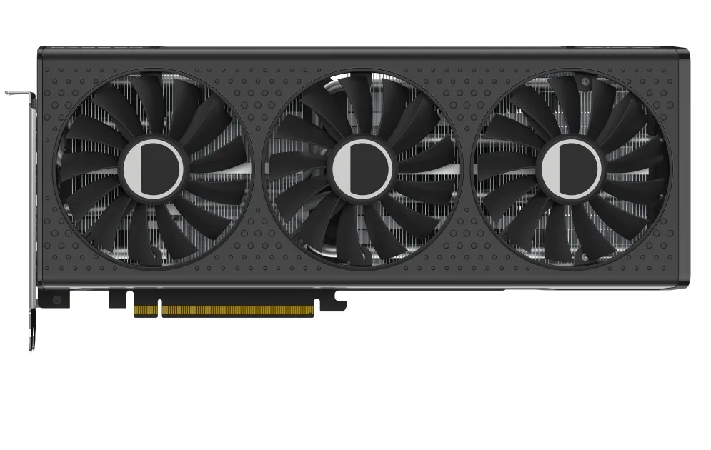 XFX Speedster QICK309 Radeon RX 7600 XT graphics card, triple-fan cooler, dark finish, metal backplate visible