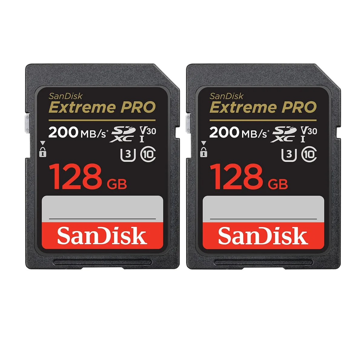 SanDisk SanDisk Extreme PRO 128GB SDXC UHS-I 200MB/s 2-pack — 商品写真