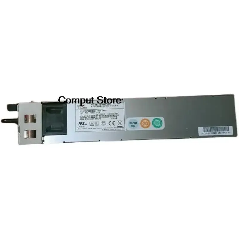 KHACHIMO M1R-2600K2 600W server redundant power supply module, silver metal enclosure with black front grille and handle