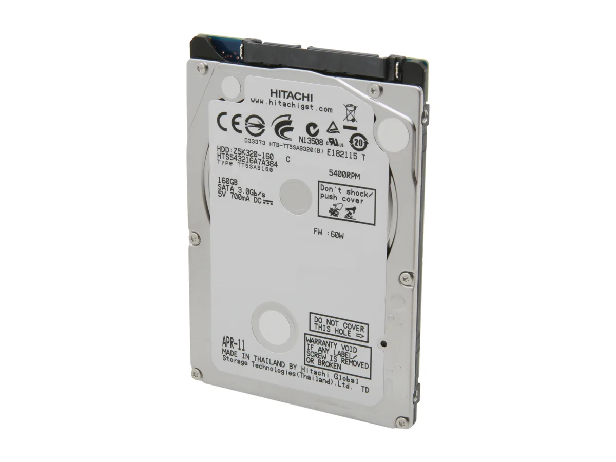 HGST HGST 0A78601 Travelstar Z5K320 160GB 5400 RPM 8MB SATA 2.5" laptop hard drive — product photo