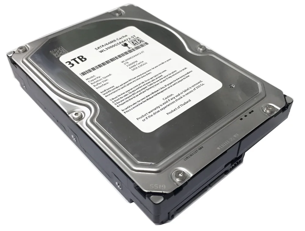 Silver 3.5 inch internal hard drive bare unit
