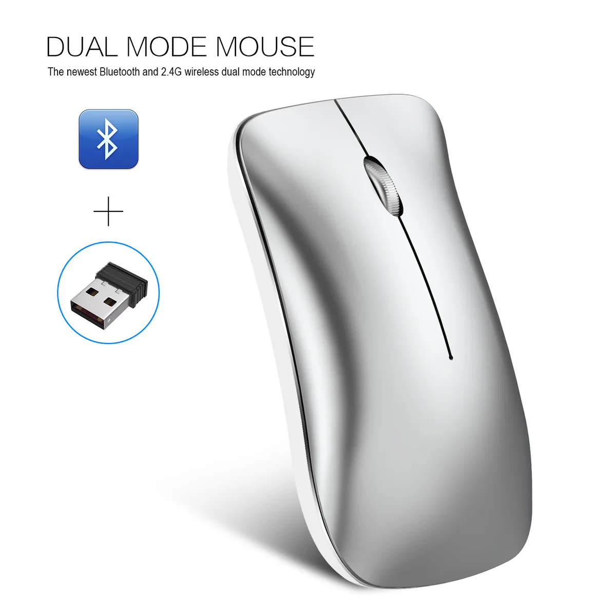 White vertical ergonomic mouse with scroll wheel and three buttons