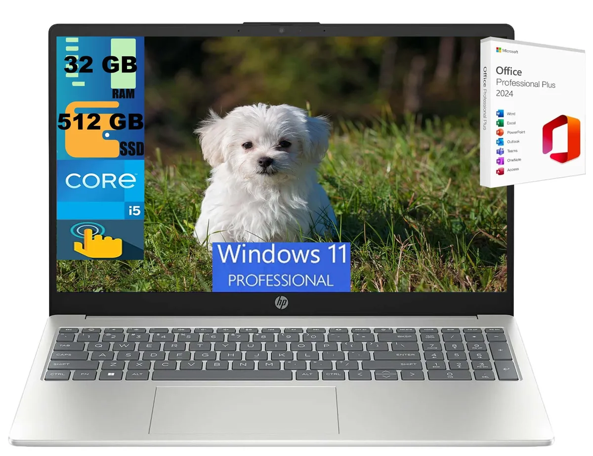 HP HP 15 laptop i5-1235U 32GB 512GB 15.6" HD touch Silver — photo du produit