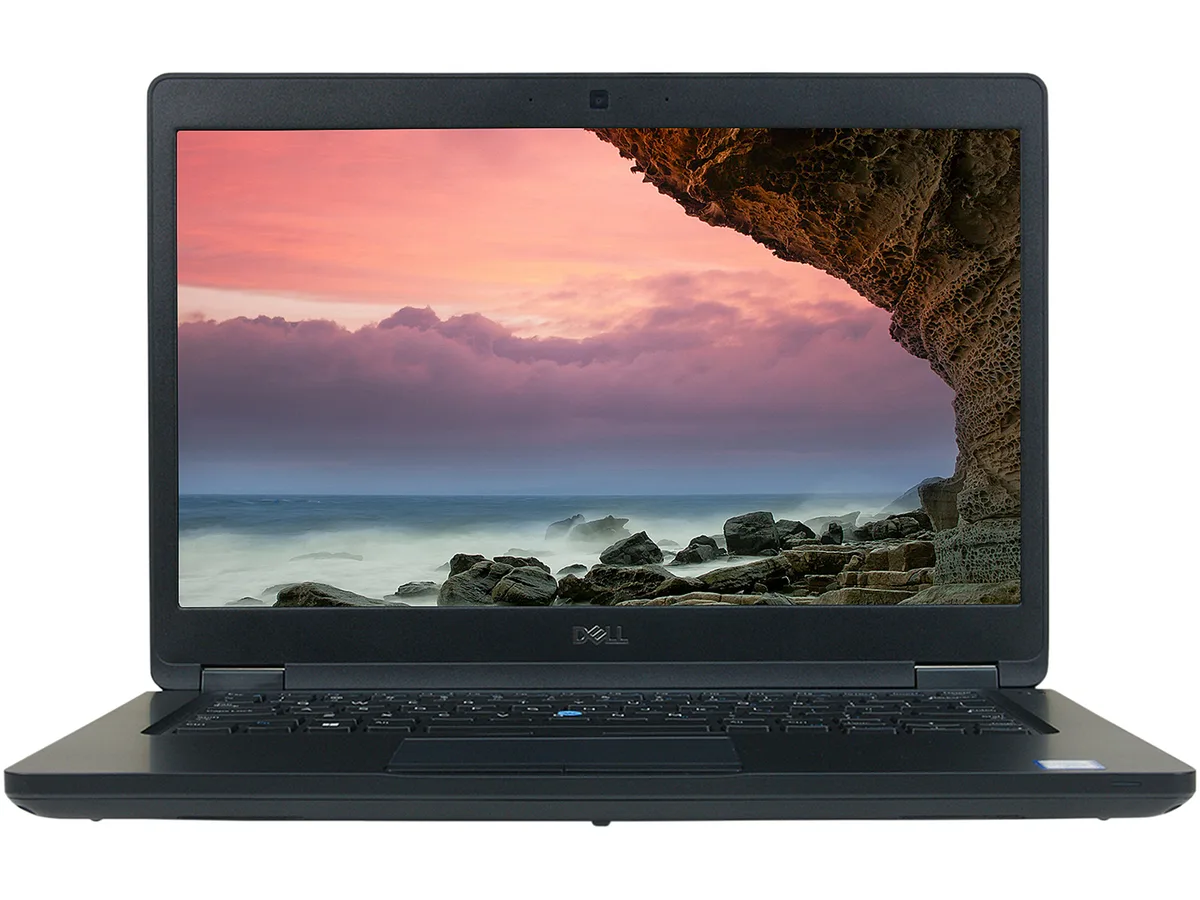 Silver 14-inch Dell Latitude 5490 laptop, Grade B wear visible on lid and keyboard deck