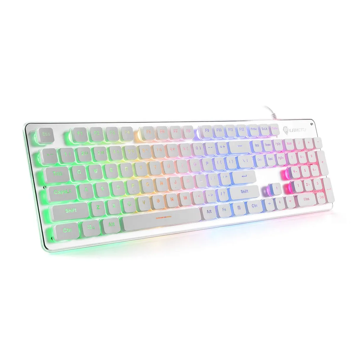 LANGTU L1 White/Silver Membrane Gaming Keyboard 104 Keys 17.7 in — termékfotó