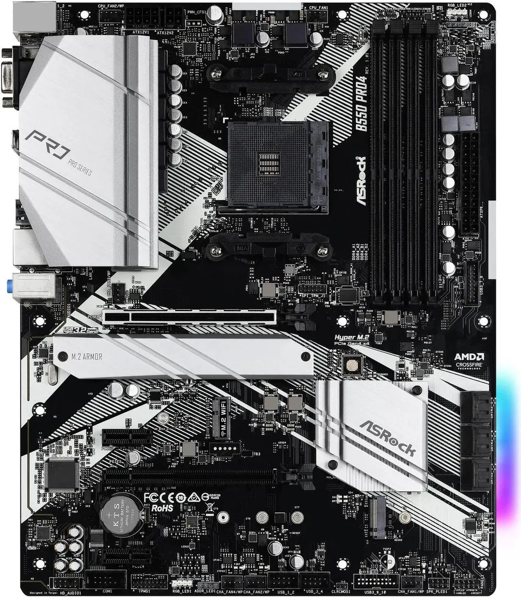 Green ATX motherboard with silver heatsinks and black slots