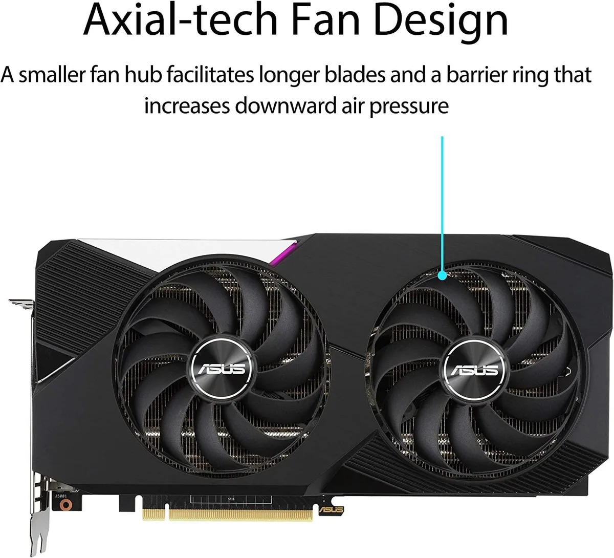 ASUS GeForce RTX 3070 V2 OC dual-fan graphics card in dark finish