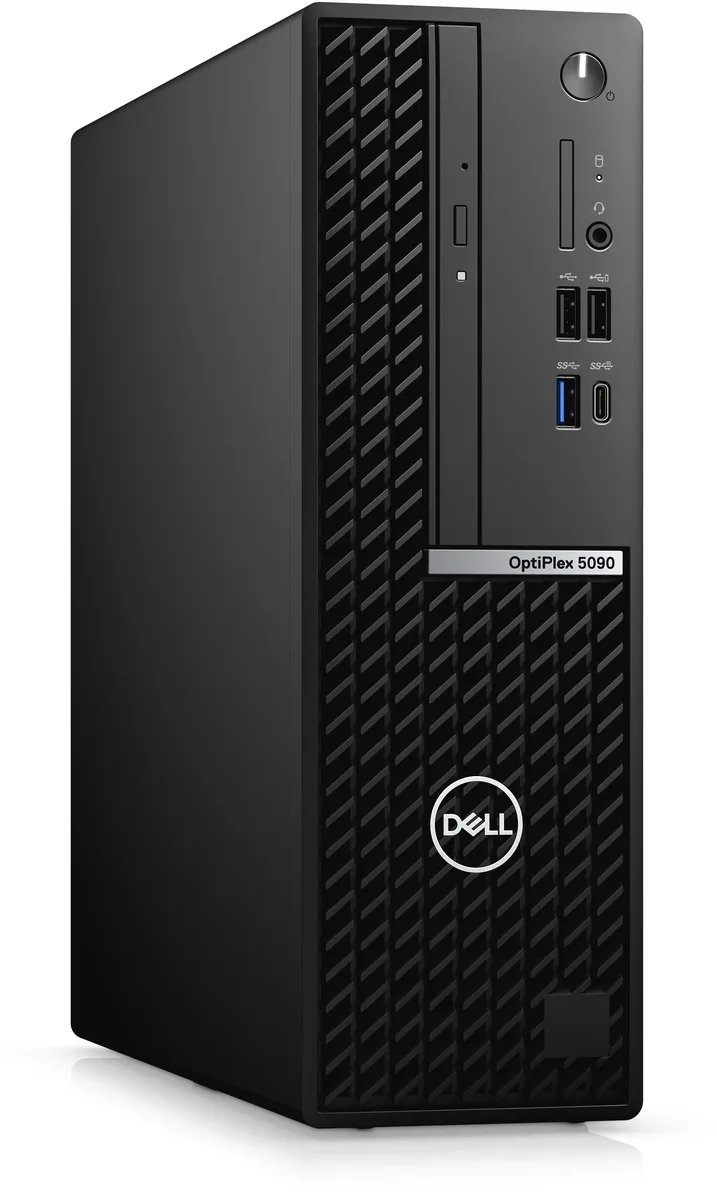 Small grey desktop tower, compact business form factor