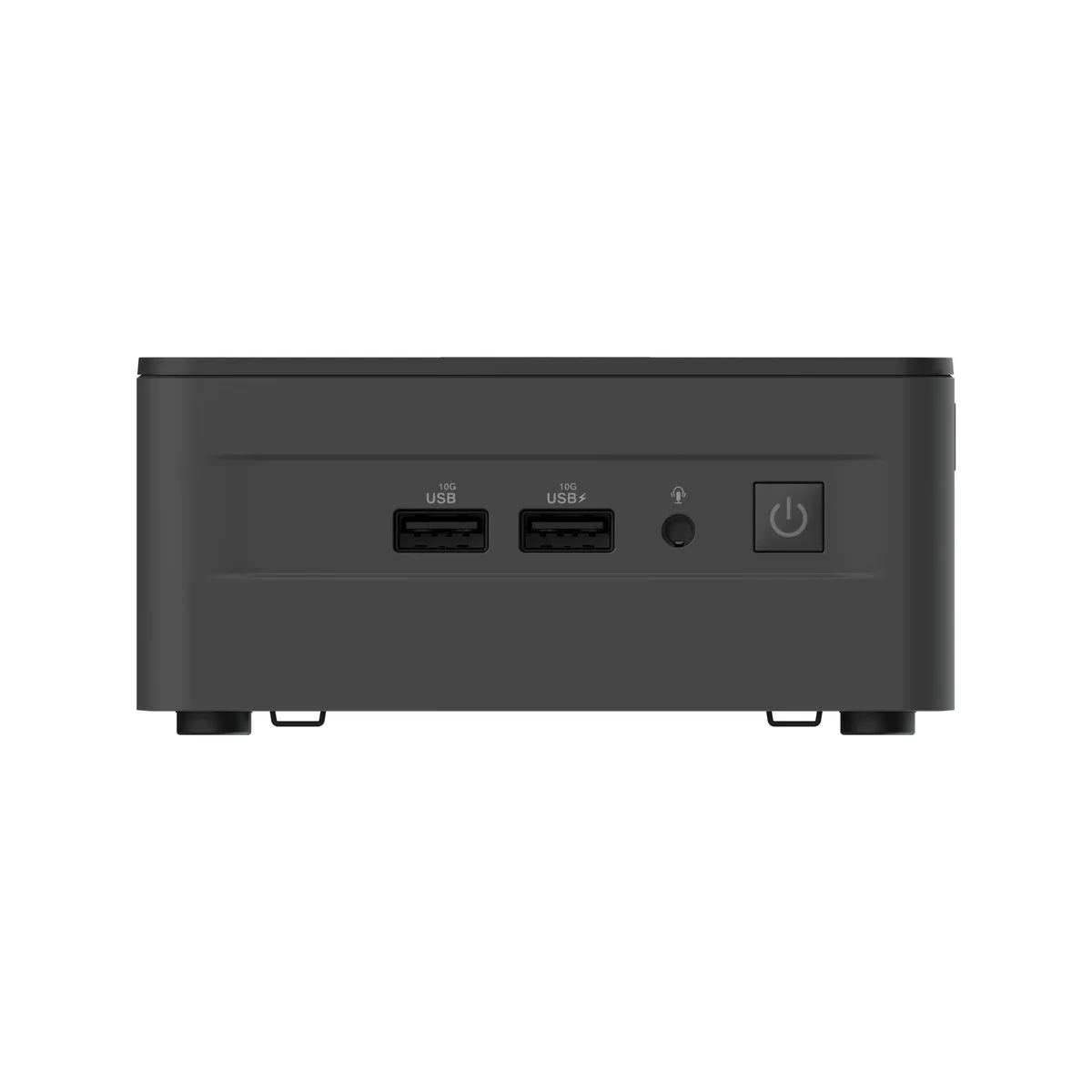 Small square mini PC, tall matte black chassis