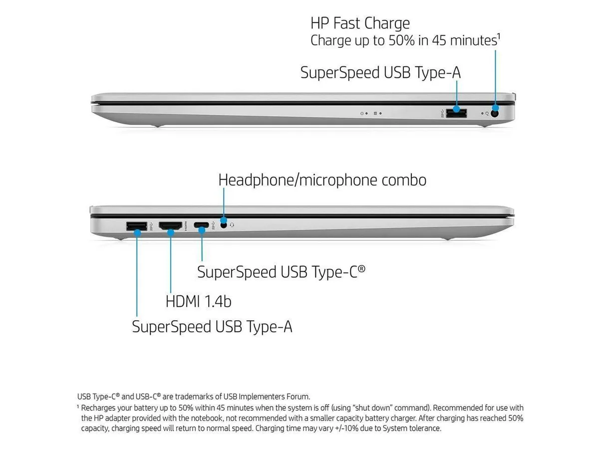 Silver 17.3 inch touchscreen laptop with lift-hinge design