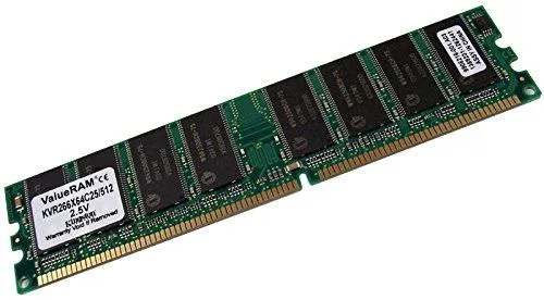 Green 184-pin DDR DIMM module with black chips