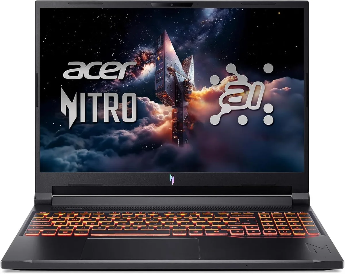 Black 16-inch gaming laptop with WUXGA 180Hz display, Ryzen AI 5 340 and RTX 5060 graphics