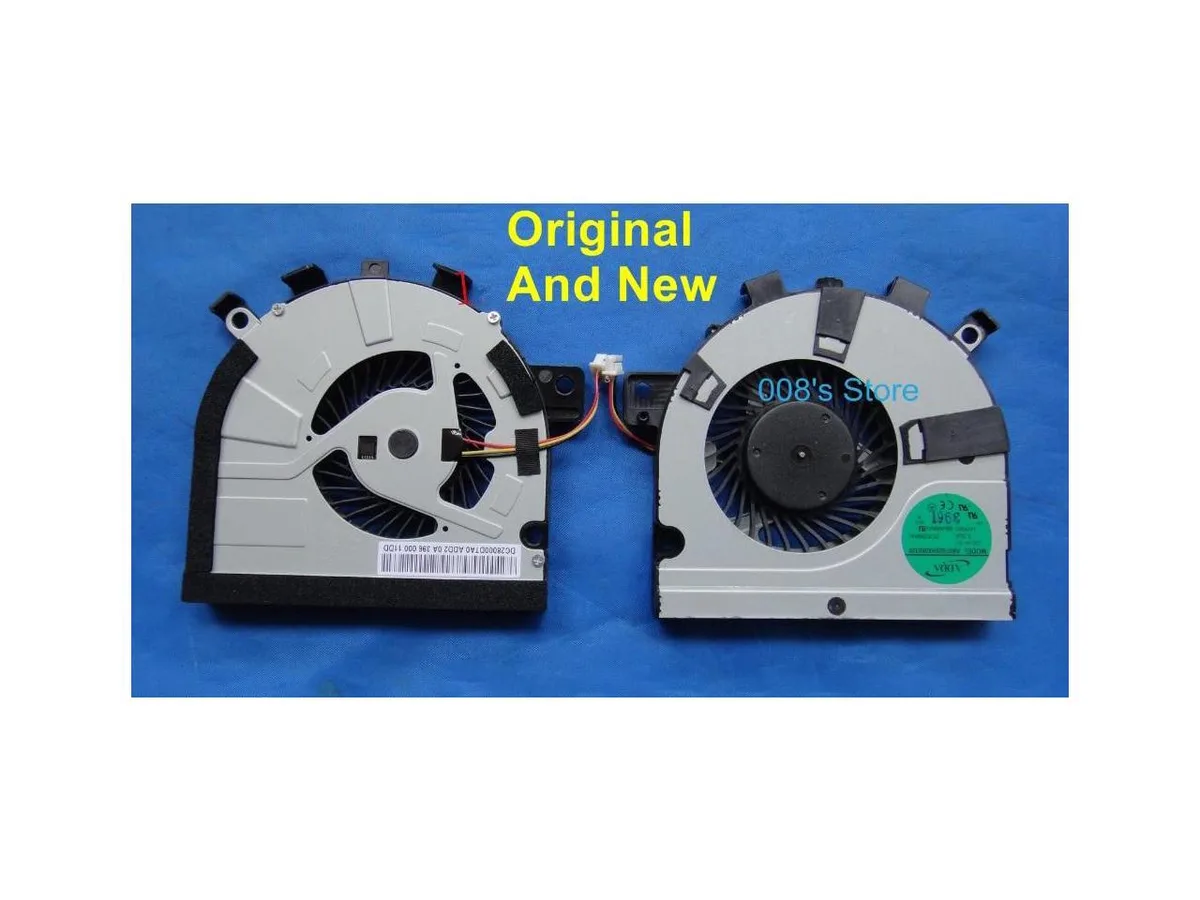 Small black laptop CPU cooling fan with plastic housing and visible blades
